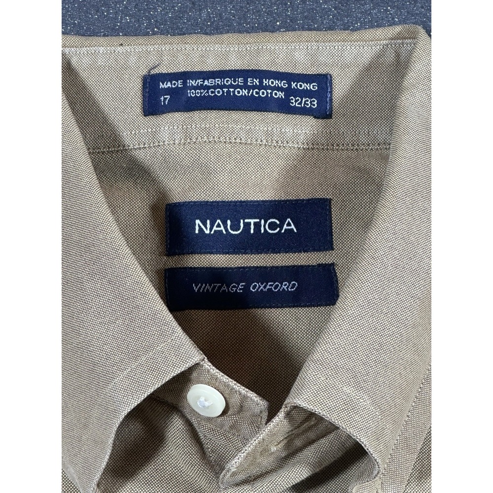 Vintage Nautica Oxford Button Down Shirt 17 32/33 - Picture 3 of 10